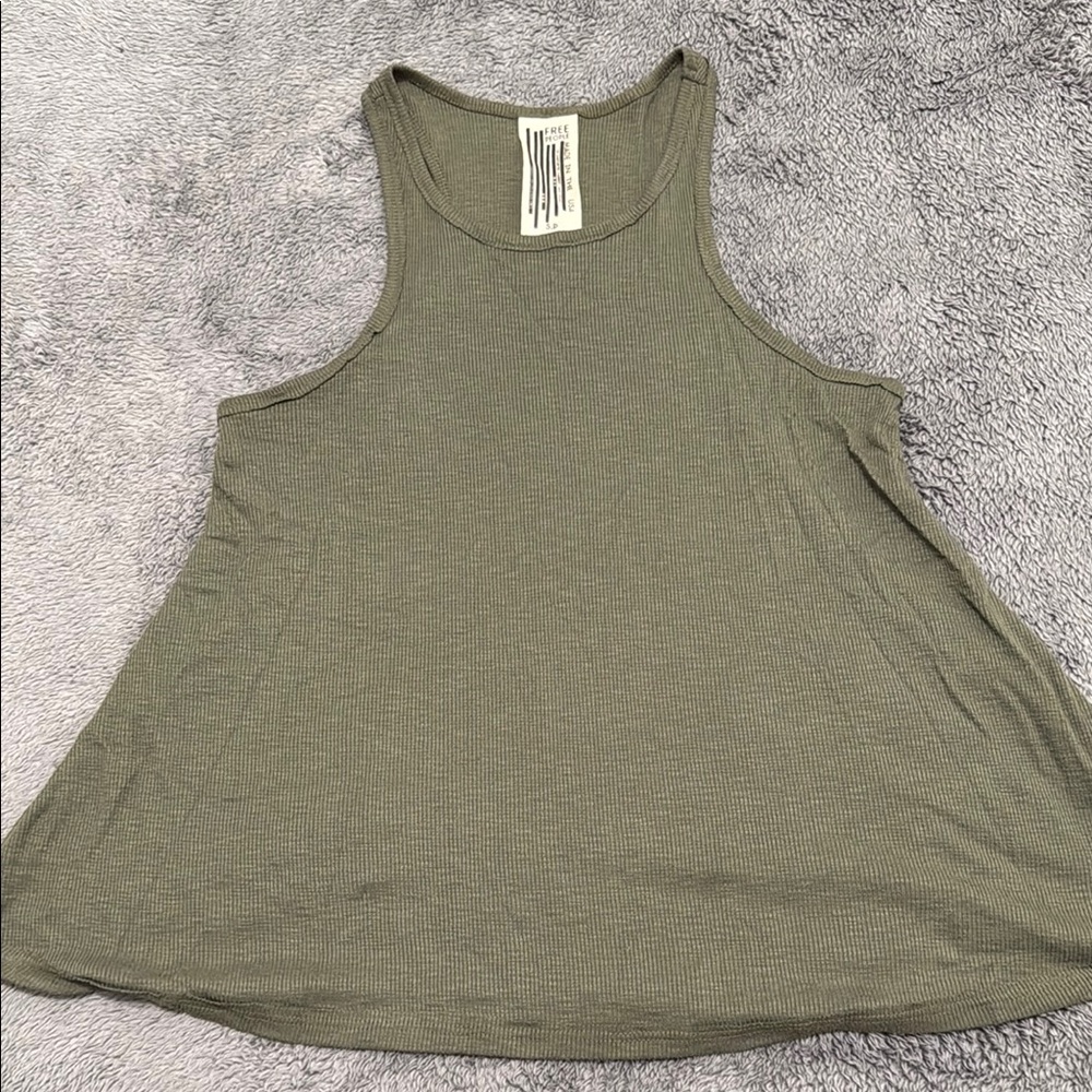 Free People Green Tank Top